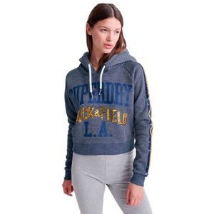 Superdry LA track & field blue and gold sequin hoodie, never worn